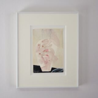 【真作】額装 油彩画　山本亜稀 「パンジー」　画 二科会 サイン有 裏書有 へ9 真作】額装 油彩画 山本亜稀 「パンジー」 画 二科会 サイン有